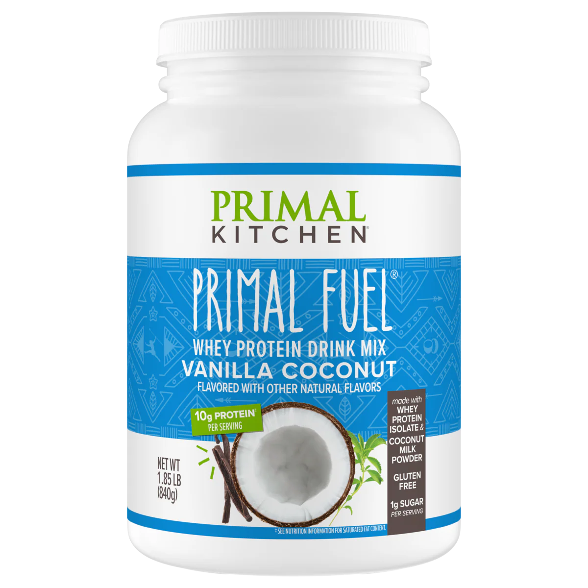 Primal Fuel: Vanilla Coconut Whey Protein Drink Mix